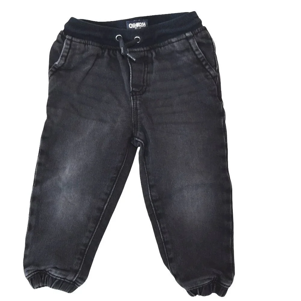 OshKosh B'gosh Faded Black Baby Jogger Jeans 18M Black Denim Pull-On Pants